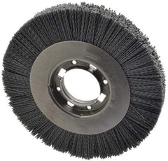 Osborn - 8" OD, 2" Arbor Hole, Crimped Nylon Wheel Brush - 7/8" Face Width, 1-1/2" Trim Length, 4,500 RPM - Benchmark Tooling