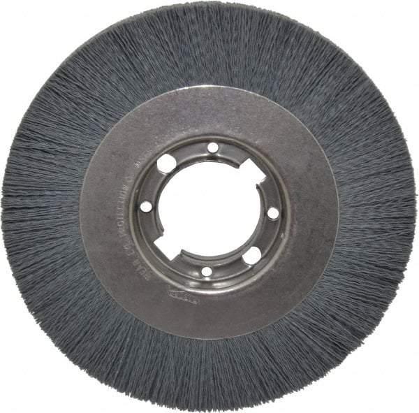 Osborn - 8" OD, 2" Arbor Hole, Crimped Nylon Wheel Brush - 7/8" Face Width, 1-1/2" Trim Length, 4,500 RPM - Benchmark Tooling