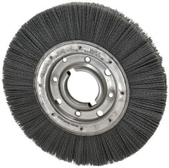 Osborn - 10" OD, 2" Arbor Hole, Crimped Nylon Wheel Brush - 1" Face Width, 2-1/16" Trim Length, 3,600 RPM - Benchmark Tooling