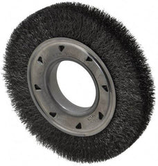 Osborn - 6" OD, 2" Arbor Hole, Crimped Steel Wheel Brush - 7/8" Face Width, 1" Trim Length, 0.008" Filament Diam, 6,000 RPM - Benchmark Tooling