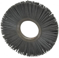 Osborn - 6" OD, 2" Arbor Hole, Crimped Nylon Wheel Brush - 1/2" Face Width, 1-5/8" Trim Length, 5,500 RPM - Benchmark Tooling