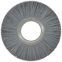 Osborn - 6" OD, 2" Arbor Hole, Crimped Nylon Wheel Brush - 1/2" Face Width, 1-5/8" Trim Length, 5,500 RPM - Benchmark Tooling