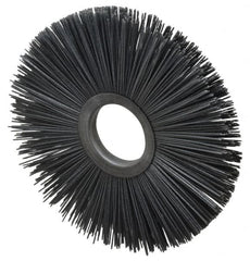 Osborn - 8" OD, 2" Arbor Hole, Crimped Nylon Wheel Brush - 1/2" Face Width, 2-5/8" Trim Length, 5,500 RPM - Benchmark Tooling