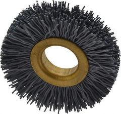 Osborn - 2" OD, 5/8" Arbor Hole, Crimped Nylon Wheel Brush - 3/8" Face Width, 7/16" Trim Length, 15,000 RPM - Benchmark Tooling