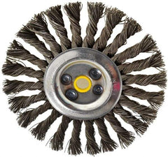 Osborn - 6" OD, 5/8" Arbor Hole, Knotted Steel Wheel Brush - 1/2" Face Width, 1-1/2" Trim Length, 0.025" Filament Diam, 9,000 RPM - Benchmark Tooling