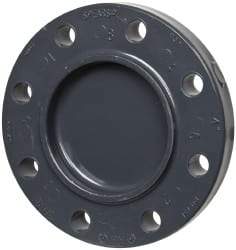 Value Collection - 4" Pipe, 9" OD, PVC Blind Pipe Flange - Schedule 80, Gray - Benchmark Tooling