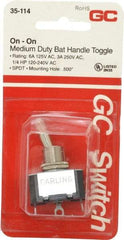 GC/Waldom - SPDT Medium Duty On-On Toggle Switch - Solder Lug Terminal, Bat Handle Actuator, 1/4 hp at 125/250 VAC hp, 125 VAC at 6 A & 250 VAC at 3 A - Benchmark Tooling