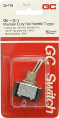 GC/Waldom - SPDT Medium Duty On-On Toggle Switch - Solder Lug Terminal, Bat Handle Actuator, 1/4 hp at 125/250 VAC hp, 125 VAC at 6 A & 250 VAC at 3 A - Benchmark Tooling