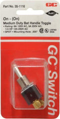 GC/Waldom - SPDT Medium Duty On-On Toggle Switch - Screw Terminal, Bat Handle Actuator, 1/4 hp at 125/250 VAC hp, 125 VAC at 6 A & 250 VAC at 3 A - Benchmark Tooling