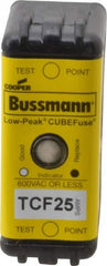 Cooper Bussmann - 300 VDC, 600 VAC, 25 Amp, Time Delay General Purpose Fuse - Plug-in Mount, 1-7/8" OAL, 100 at DC, 200 (CSA RMS), 300 (UL RMS) kA Rating - Benchmark Tooling