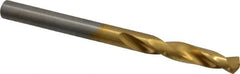 Chicago-Latrobe - 11/64" 135° Spiral Flute High Speed Steel Screw Machine Drill Bit - TiN Finish, Right Hand Cut, 1-1/16" Flute Length, 2-1/8" OAL, Split Point, Straight Shank - Benchmark Tooling