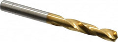 Chicago-Latrobe - 7/32" 135° Spiral Flute High Speed Steel Screw Machine Drill Bit - TiN Finish, Right Hand Cut, 1-1/4" Flute Length, 2-3/8" OAL, Split Point, Straight Shank - Benchmark Tooling