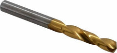 Chicago-Latrobe - 0.234" 135° Spiral Flute High Speed Steel Screw Machine Drill Bit - TiN Finish, Right Hand Cut, 1-5/16" Flute Length, 2-7/16" OAL, Split Point, Straight Shank - Benchmark Tooling