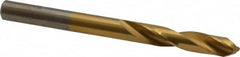 Chicago-Latrobe - #6 135° Spiral Flute High Speed Steel Screw Machine Drill Bit - TiN Finish, Right Hand Cut, 1-1/4" Flute Length, 2-3/8" OAL, Split Point, Straight Shank - Benchmark Tooling