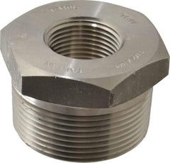 Merit Brass - 1-1/2 x 3/4" Grade 316/316L Stainless Steel Pipe Hex Bushing - MNPT x FNPT End Connections, 3,000 psi - Benchmark Tooling