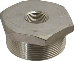 Merit Brass - 3 x 1" Grade 316 Stainless Steel Pipe Hex Bushing - MNPT x FNPT End Connections, 150 psi - Benchmark Tooling