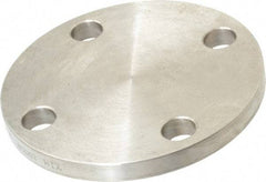 Merit Brass - 1-1/2" Pipe, 5" OD, Stainless Steel, Blind Pipe Flange - 3-7/8" Across Bolt Hole Centers, 5/8" Bolt Hole, 150 psi, Grade 316 - Benchmark Tooling