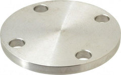 Merit Brass - 2" Pipe, 6" OD, Stainless Steel, Blind Pipe Flange - 4-3/4" Across Bolt Hole Centers, 3/4" Bolt Hole, 150 psi, Grade 316 - Benchmark Tooling