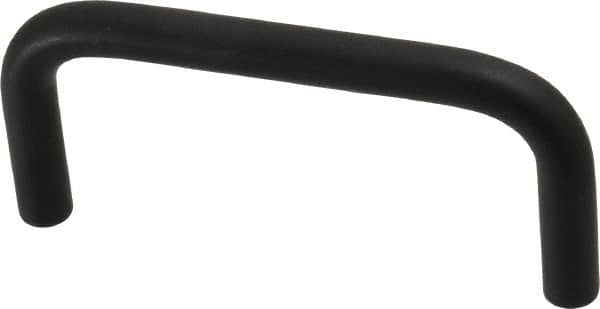 Amatom Electronic Hardware - 3-5/16" Long x 1-1/2" High, Round Handle - Black Anodized, Aluminum, 3" Center to Center - Benchmark Tooling