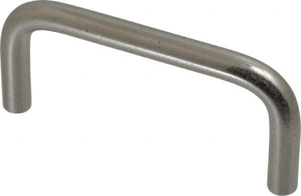 Amatom Electronic Hardware - 3-5/16" Long x 1-1/2" High, Round Handle - Clear Passivated, Stainless Steel, 3" Center to Center - Benchmark Tooling