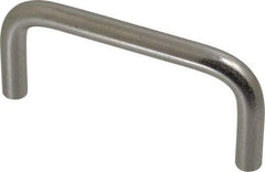 Amatom Electronic Hardware - 3-5/16" Long x 1-1/2" High, Round Handle - Clear Passivated, Stainless Steel, 3" Center to Center - Benchmark Tooling