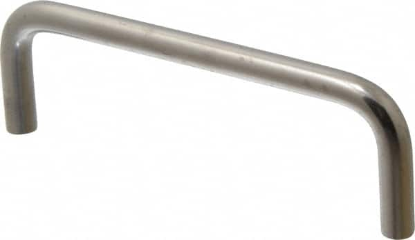 Amatom Electronic Hardware - 4-9/16" Long x 1-1/2" High, Round Handle - Clear Passivated, Stainless Steel, 4-1/4" Center to Center - Benchmark Tooling