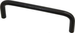 Amatom Electronic Hardware - 4-3/8" Long x 1-7/8" High, Round Handle - Black Oxide Finish, Stainless Steel, 4" Center to Center - Benchmark Tooling