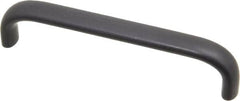 Amatom Electronic Hardware - 4-9/32" Long x 0.44" Wide x 1" High, Oval Handle - Black Anodized, Aluminum, 4" Center to Center - Benchmark Tooling