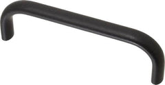 Amatom Electronic Hardware - 4-9/32" Long x 0.44" Wide x 1-9/32" High, Oval Handle - Black Anodized, Aluminum, 4" Center to Center - Benchmark Tooling