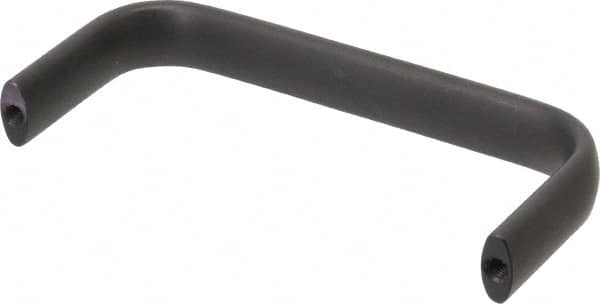 Amatom Electronic Hardware - 4-25/32" Long x 0.63" Wide x 2" High, Oval Handle - Black Anodized, Aluminum, 4-1/2" Center to Center - Benchmark Tooling