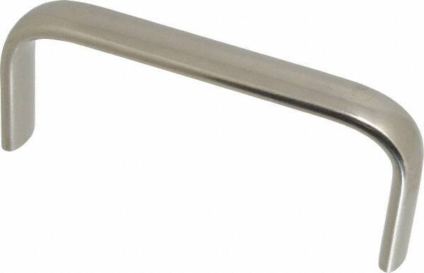 Amatom Electronic Hardware - 4-25/32" Long x 0.63" Wide x 2" High, Oval Handle - Clear Passivated, Stainless Steel, 4-1/2" Center to Center - Benchmark Tooling