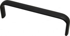 Amatom Electronic Hardware - 6-9/32" Long x 0.63" Wide x 2" High, Oval Handle - Black Anodized, Aluminum, 6" Center to Center - Benchmark Tooling