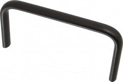 Amatom Electronic Hardware - 6-3/8" Long x 0.63" Wide x 3" High, Oval Handle - Black Anodized, Aluminum, 6" Center to Center - Benchmark Tooling