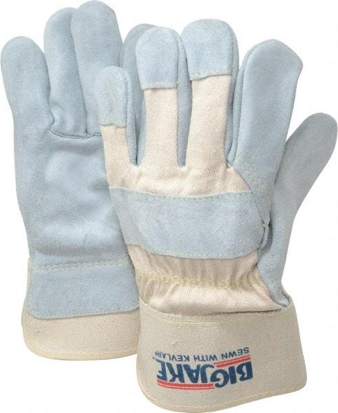 MCR Safety - Size XL (10) Split Cowhide General Protection Work Gloves - For General Purpose, Uncoated, Safety Cuff, Natural Pearl/White, Paired - Benchmark Tooling