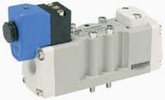 Parker - Four Way, Two Position, Aluminum Solenoid Valve - Normally Open Through Ports 1 & 2, Nitrile Seal - Benchmark Tooling