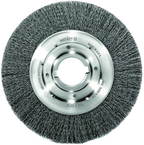 8" - Diameter Medium Face Crimped Wire Wheel; .0104" Steel Fill; 2" Arbor Hole - Benchmark Tooling