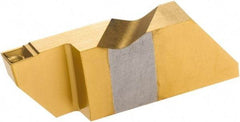 Tool-Flo - 3125FLGD Grade GP50, 3.18mm Cutting Width Carbide Grooving Insert - 1/4" Max Depth of Cut, Left Hand, 0.005 to 0.01" Corner Radius, TiN Finish - Benchmark Tooling