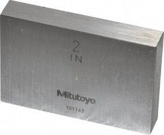 Mitutoyo - 2" Rectangular Steel Gage Block - Accuracy Grade 0, Includes Certificate of Inspection - Benchmark Tooling