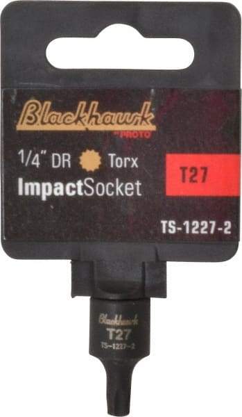 Blackhawk by Proto - 1/4" Drive, T27 Impact Torx Bit Socket - 1-3/16" OAL - Benchmark Tooling