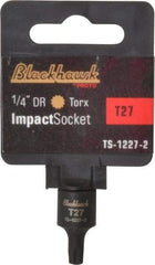 Blackhawk by Proto - 1/4" Drive, T27 Impact Torx Bit Socket - 1-3/16" OAL - Benchmark Tooling