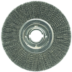 12" Diameter - 2" Arbor Hole - Crimped Steel Wire Straight Wheel - Benchmark Tooling