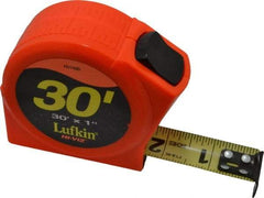 Lufkin - 30' x 1" Yellow Blade Tape Measure - 1/16" Graduation, A5 Graduation Style, High-Visibility Orange Case - Benchmark Tooling