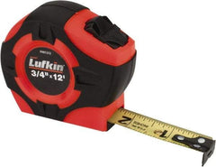 Lufkin - 12' x 3/4" Yellow Blade Tape Measure - 1/32 & 1/16" Graduation, A2 Graduation Style, High-Visibility Orange Case - Benchmark Tooling