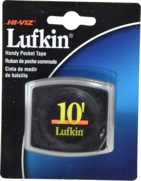 Lufkin - 10' x 1/4" Yellow Blade Tape Measure - 1/32 & 1/16" Graduation, A16 Graduation Style, Black Case - Benchmark Tooling