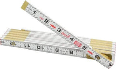 Lufkin - 6' Long, 1/16" Graduation, Folding Rule - 5/8" Wide, Wood - Benchmark Tooling