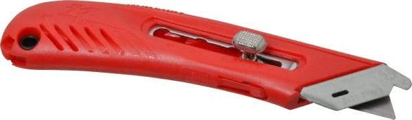 PHC - Retractable Utility Knife - 1-5/8" Blade, Red Plastic Handle, 1 Blade Included - Benchmark Tooling