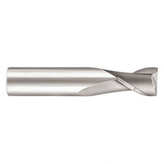 SGS - 7mm, 12mm LOC, 8mm Shank Diam, 50mm OAL, 2 Flute, Solid Carbide Square End Mill - Single End, TiCN Finish, Spiral Flute, 30° Helix, Centercutting, Right Hand Cut, Right Hand Flute, Series 17M - Benchmark Tooling
