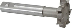 Interstate - 2-1/2" Cut Diam, 5/8" Cut Width, 23mm Neck Diam, 1" Shank Diam, 6-5/8" OAL, M42 Cobalt T-Slot Cutter - Staggered Teeth, 12 Teeth - Benchmark Tooling