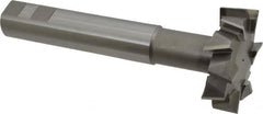 Interstate - 2-1/2" Cut Diam, 1" Cut Width, 23mm Neck Diam, 1" Shank Diam, 6-5/8" OAL, M42 Cobalt T-Slot Cutter - Staggered Teeth, 12 Teeth - Benchmark Tooling