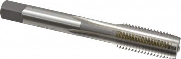 OSG - M12x1.50 Metric Fine 4 Flute Bright Finish High Speed Steel Straight Flute Standard Hand Tap - Plug, Right Hand Thread, 3-3/8" OAL, 1-21/32" Thread Length, D6 Limit, Oversize - Exact Industrial Supply
